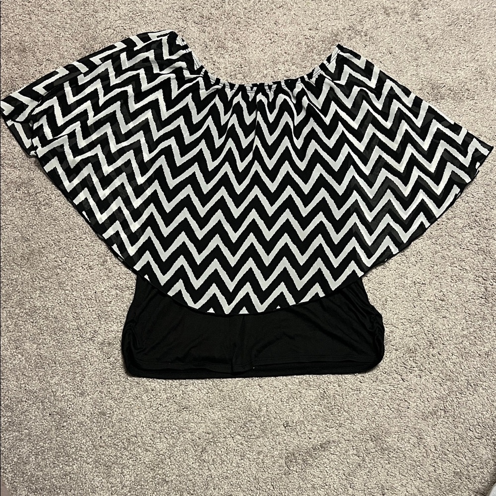 Chevron Black and White Women's Top